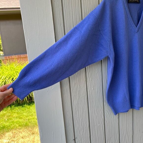 VTG Pringle of Scotland Periwinkle Wool Golf Sweater Men’s L XL Made in Scotland - Picture 4 of 9